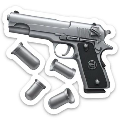 Silver handgun ￼ sticker