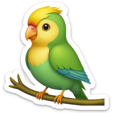 A love bird with color green and his head yellow sticker