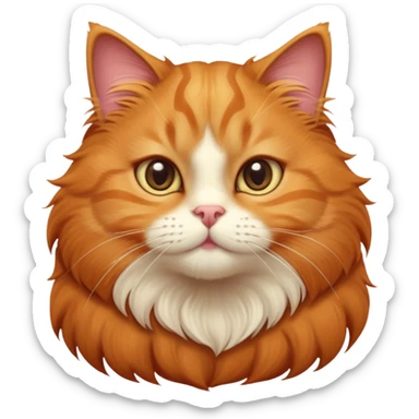 cinematic-adorable-big-eyed-fluffy-solid ginger-persian-cat-portrait-emoji,-head-tilted-playfully-with-a-sweet-expression,-fluffy-solid ginger-fur,-simplified-yet-irresistibly-cute-features-with-large,-expression, solid ginger cat sticker