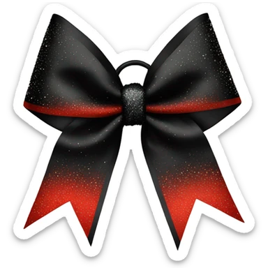black and red cheer bow with sparkles  sticker