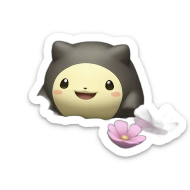 Flowerbed of tiny snorlax sticker