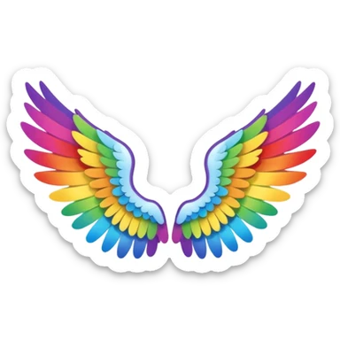 Simple rainbow angel wings. Simple cute small left and right rainbow angel wings. Only wings. sticker