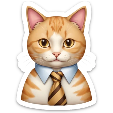 cat in a tie with shawarma sticker