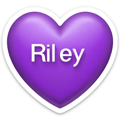 Purple Heart with the letters Riley in the middle  sticker
