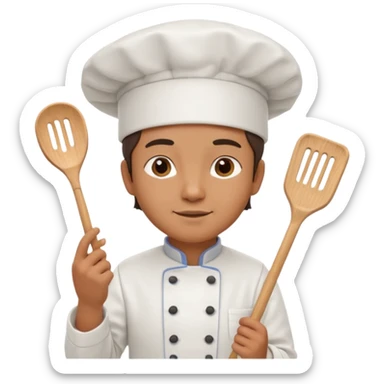 Create a highly polished, 3D game UI–style illustration of a chef.  sticker