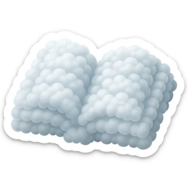 thick open book made entirely of small, very bright white, fluffy, convex clouds, matte glass style, emphasis on volume and luminosity of clouds, no background sticker