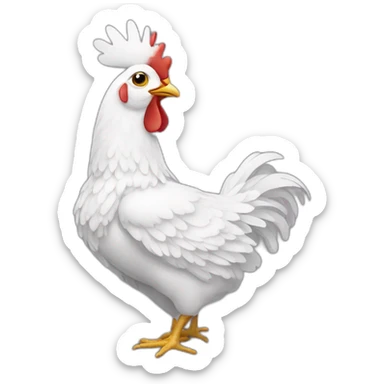 a white chicken with elegant royal decorations sticker