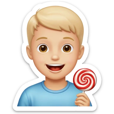happy Kid eating cand sticker