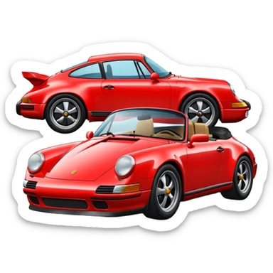 Porche rouge émoji sticker
