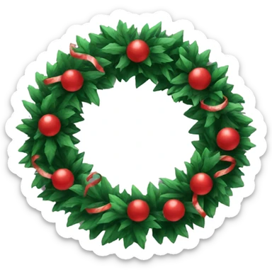 A Christmas wreath sticker