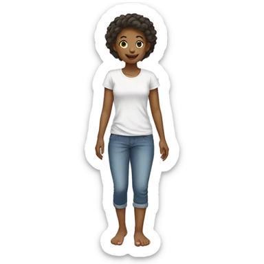 Girl with t shirt and barefoot  sticker