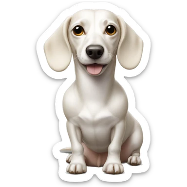 White Weiner dog  sticker