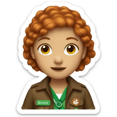 brownish red hair girl scout sticker