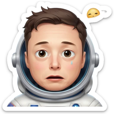 Elon Musk in the space: Crying sticker