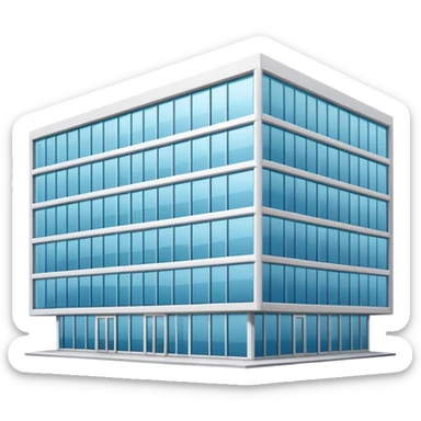 Modern office building with glass windows sticker