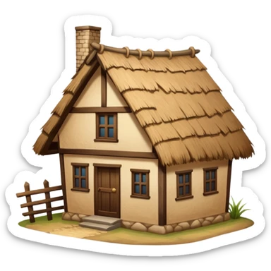 saman çatılı ev sticker