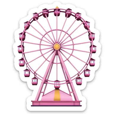 mix light pink dark pink and white girly theme park Ferris wheel sticker