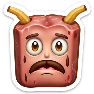 Slim Jim meat with a frown  sticker