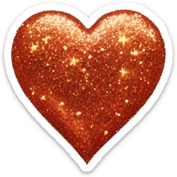 Glitter heart sticker