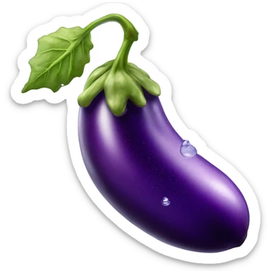 Eggplant squirting water sticker