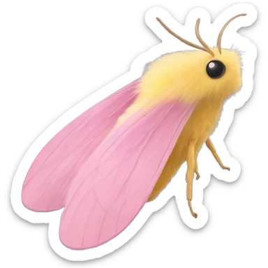 Fluffy normal Rosy maple moth sticker