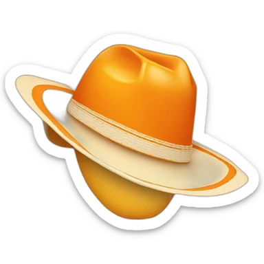 A orange withe a sombrero sticker