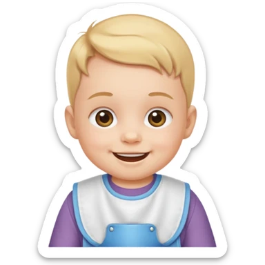 baby with bib sticker