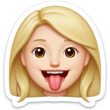 Doing the tongue out trend sticker