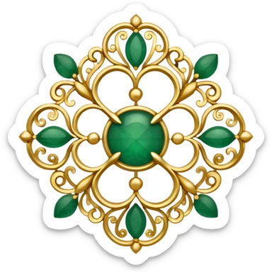 Jade and gold filigree sticker