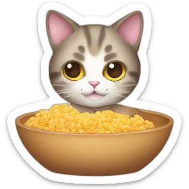 cat is making food vector illustration sticker