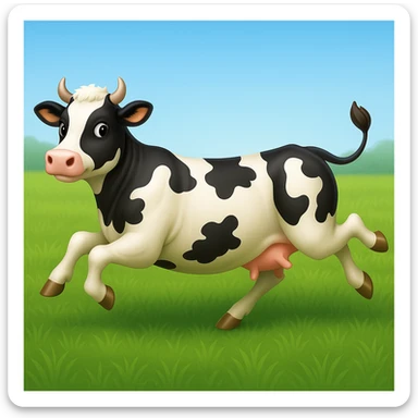 Make the image have a green grass field background in the style of apple style emojis sticker