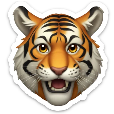 a tiger with a horns sticker