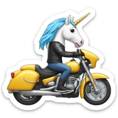 une licorne sur une moto sticker