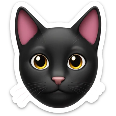 a black cat with a pink coat sticker