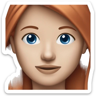 Red-hair-girl blue-eyes face mask sticker
