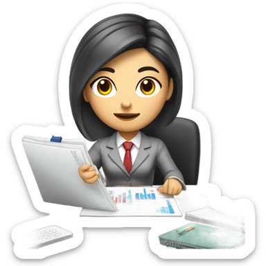 Asian female accountant sticker