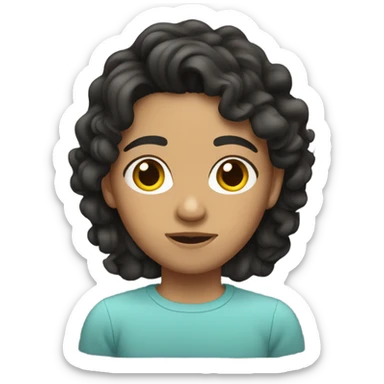 mexican teenager loose dark curls sticker