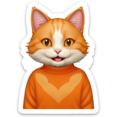 happy cat in a balenciaga sweater sticker