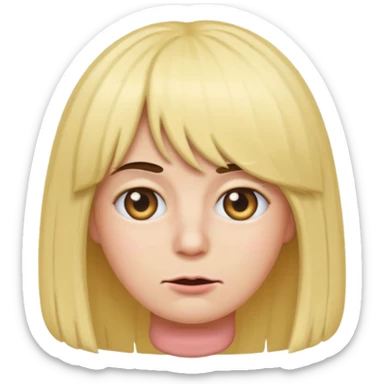 Roll eyes emoji wearing wig with nail  sticker