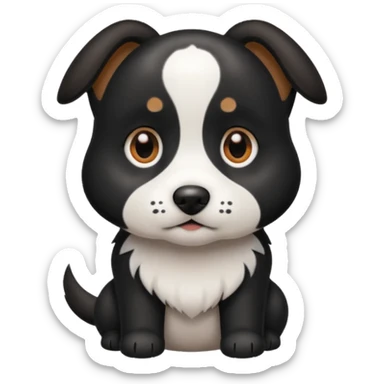 black and white dog spotted sticker