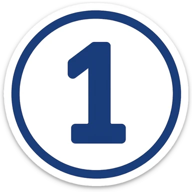 circle with a large number 1 in the middle, modern flat style sticker