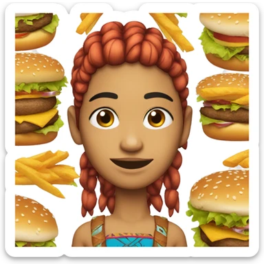 indigena con hamburguesa sticker