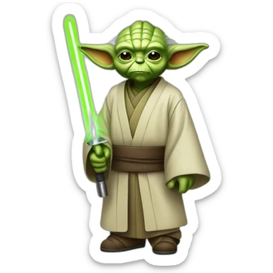 maitre yoda avec un sabre laser sticker