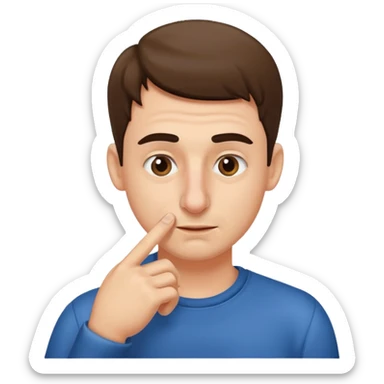 Guy swipping nose with his finger sticker