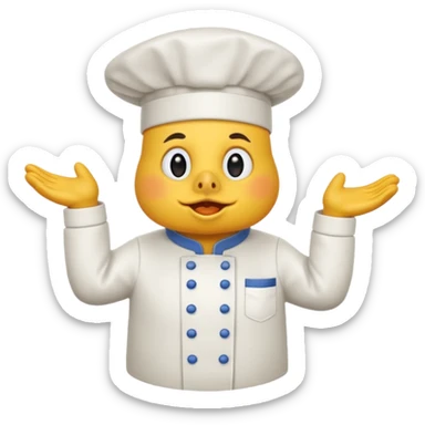 Una gallina con ropa de chef haciendo una cara de decepcion sticker