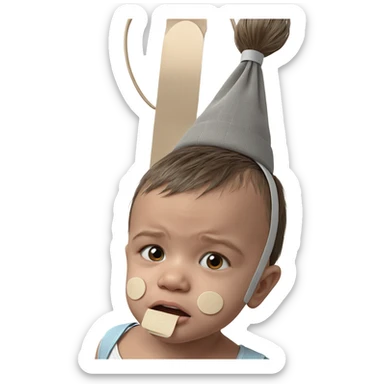 child with bandaid expression sticker