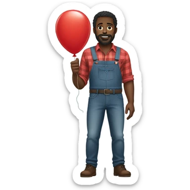 bearded black man with canadian tuxedo and red balloon sticker