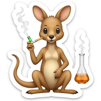 Kangaroo with a bong sticker