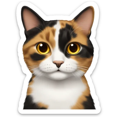 Calico cat saying “Fuck Wednesdays!” sticker