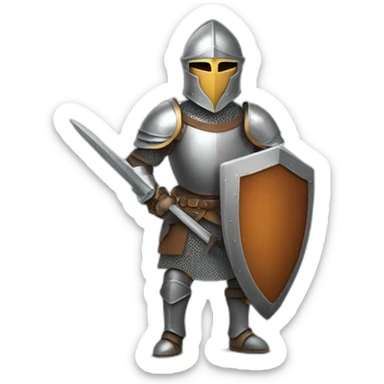 knight in armor wielding shield sticker